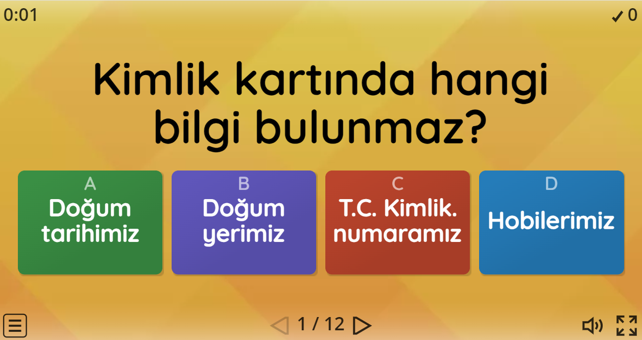 Sosyal Bilgiler 1.Ünite Tekrar Testi